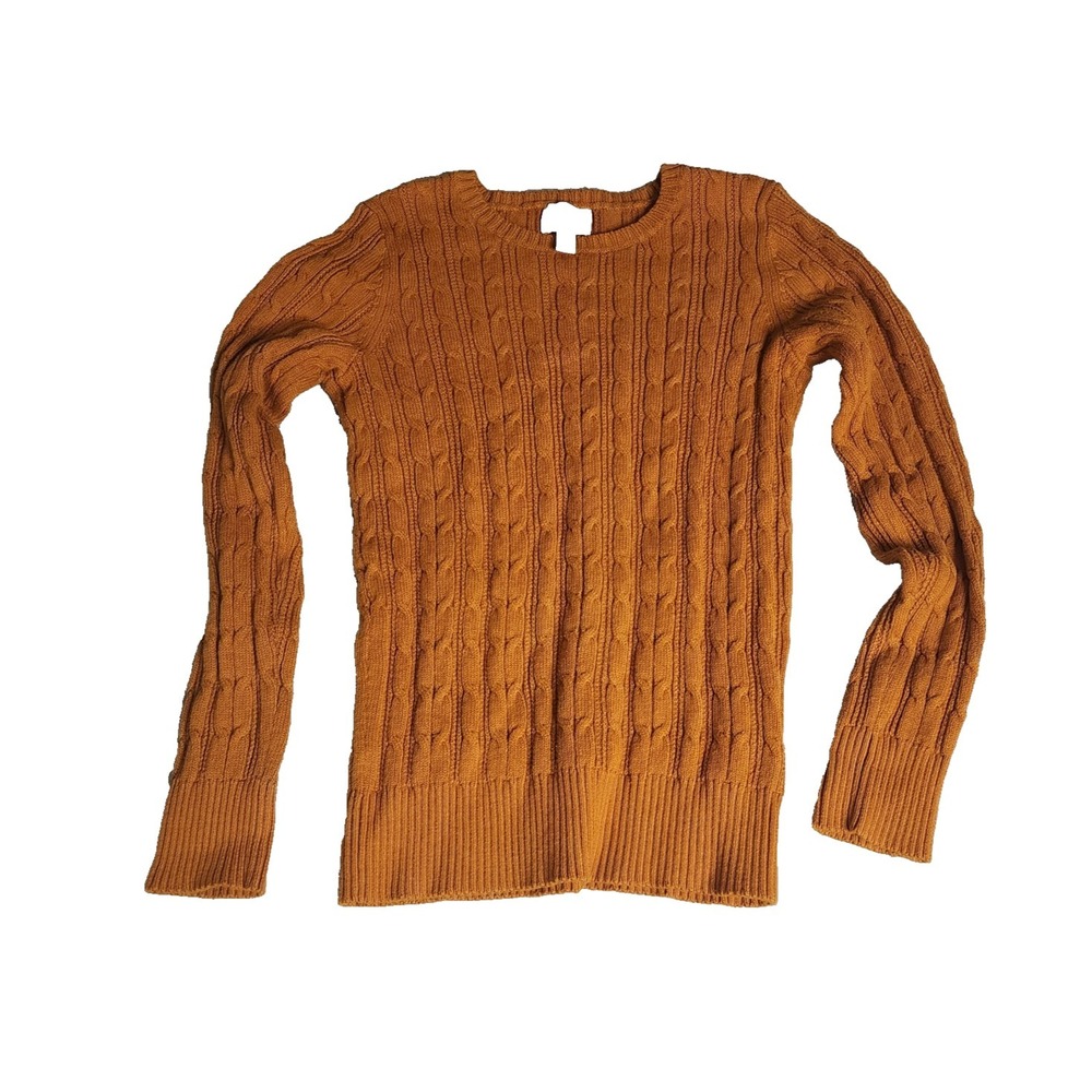 St John's-Bay Orange‎ Knit Sweater Size Small Preppy Academia Grannycore